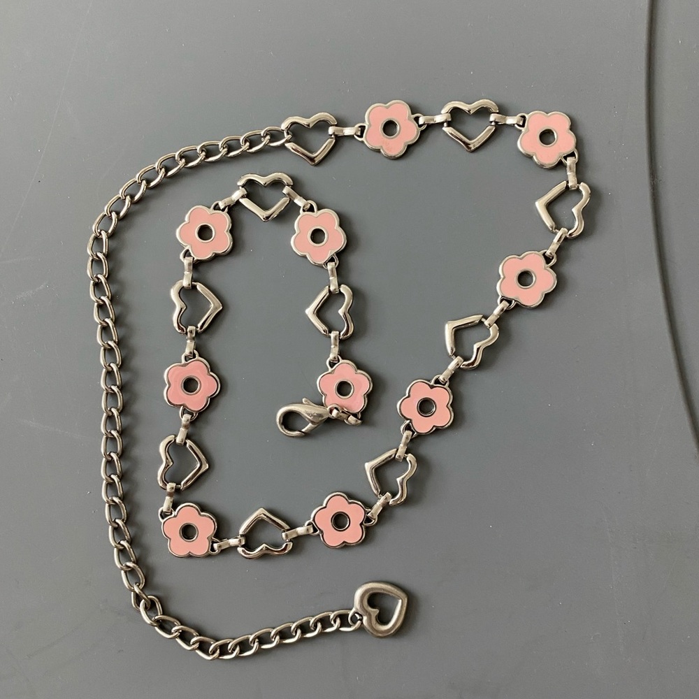 2000s Cute Silver Chain Belt